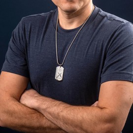 The Positive Christian Iron Sharpens Iron Dog Tag Necklace: Proverbs 27:17