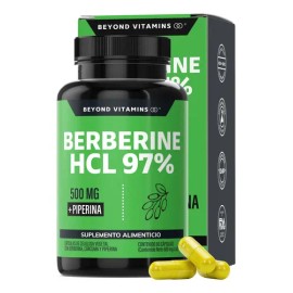 Berberina Hcl 97% | 500mg De Berberina Clorhidrato, Potenciado Con Piperina (pimienta Negra) Al 97% Y Raíz De Cúrcuma (curcumina, Curcuminoides) | Ber