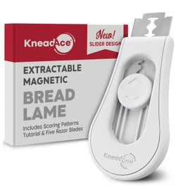 KneadAce Upgraded Magnetic Bread Lame, Professional Dough Scoring Tool with Extractable Blade, Sourdough Bread Tool for Baking, Includes Scoring Pattern Booklet & 5 Replaceable Razor Blades