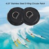 TONLOOEEL 6 Pack 4.33" Stainless Steel D-Ring Circular Patch for
