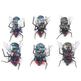 YZD Realistic Fly Fishing Dry Wet Nymph Trout Flies Topwater Lures for Freshwater Saltwater High Simulation Hand Tie Lure Kits 6 pcs