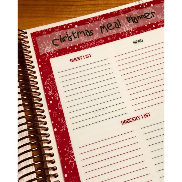 Handmade Christmas Holiday Meal Planner for use with the Erin