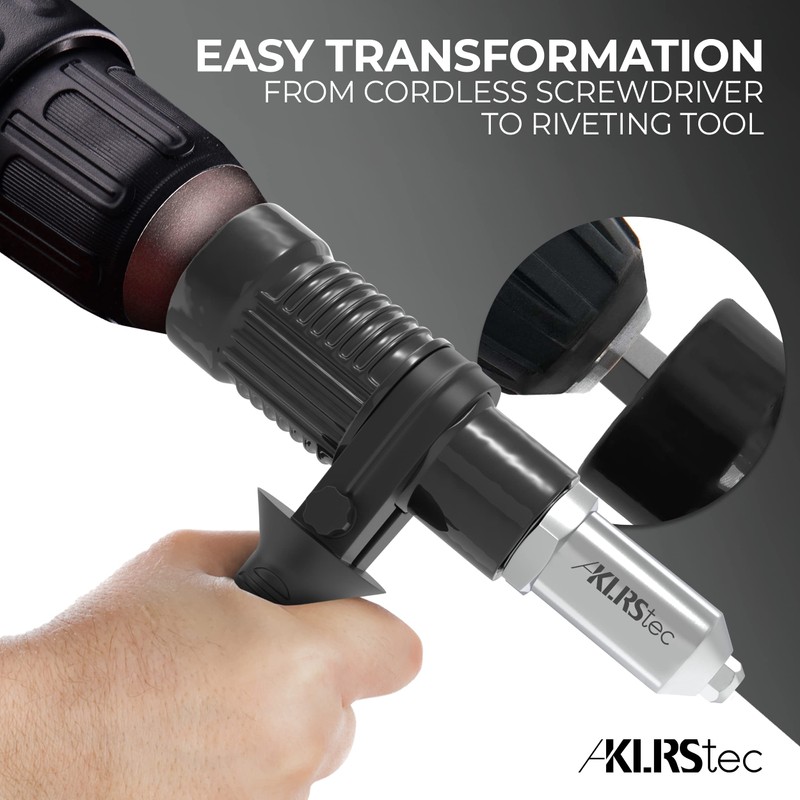 KLRStec Professional Rivet Gun Adapter - Rivet Attachment for Cordless
