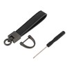 A ABSOPRO Car Keychain Universal Key Chain with Ring for Key Fobs for Home for Women Zinc Alloy Faux Leather Black 1Set