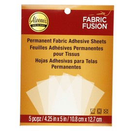 Aleene's Fabric Fusion Adhesive Sheets 5pc, Peel and Stick, Permanent and Washable Fabric Glue Sheets for Crafts