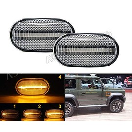 Suzuki Jimny Sierra Lapin Carry Track Flowing Turn Signal Sequential Fiber LED Side Marker Clear Lens JB23W JB64W JB74W JB43W HE21S DA63T