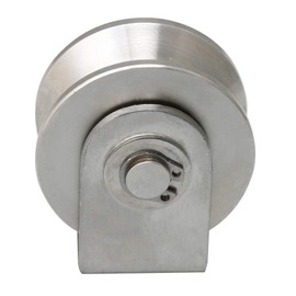 Yibuy 201 Stainless Steel V Type Large Rigid Pulley for Lifting Guide Silver 2.08 x 1.89 x 0.87 Inch