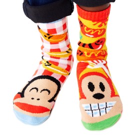 Pals Julius& Bob | Kids 90s 00s Retro Mismatched Socks Paul Frank Collab Limited Edition for Boys or Girls (4-6 Years)
