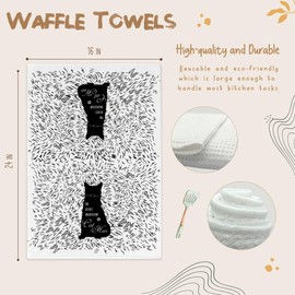 BONETAT Cat Funny Hand Towels for Bathroom Kitchen and Funny Dish Towels, Cat Kitchen Towels, Cat Towels, Funny Dish Towels and Cat Gifts for Women, Cute Cat Dish Towels, cat Towels Kitchen - A17