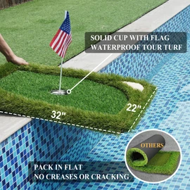 SENSECLUB Floating Golf Green for Pool, Floating Chipping Green, Golf Gift Game Set with Chipping Mat and 12 Foam Balls