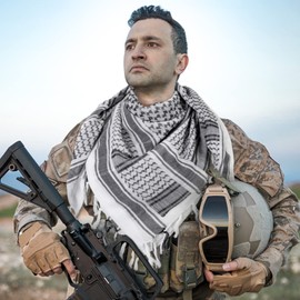 Chalier Fashion Shemagh Scarf Men/Women 100% Cotton Military Mens keffiyeh Scarf Tactical Desert Arab Scarf for Men,Yasser Arafat kufiya scarf Many Colours