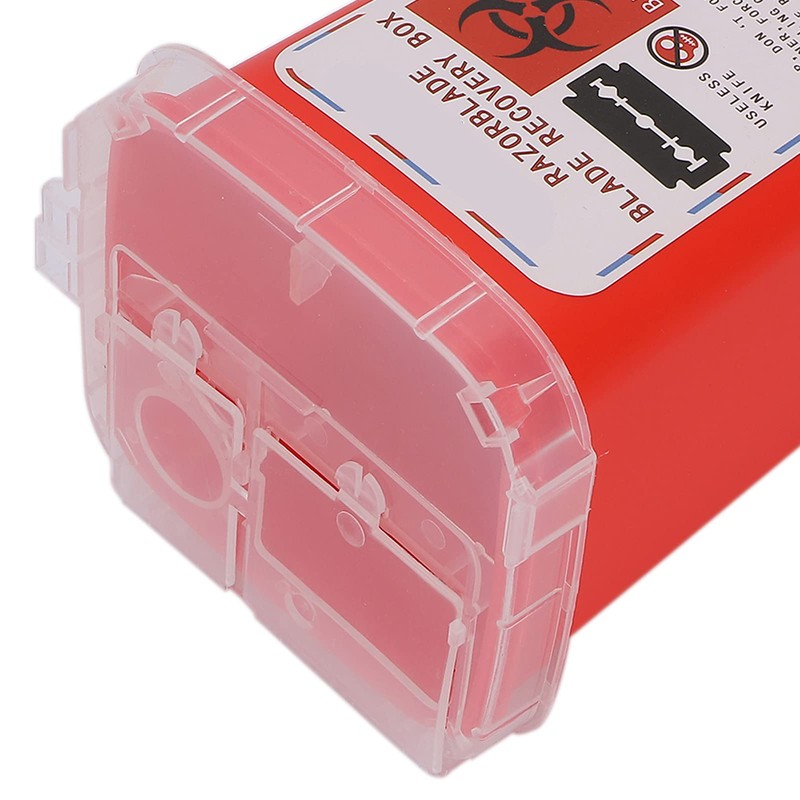 Razors Blades Disposal Case, Large Capacity Red Razor Blade Bank
