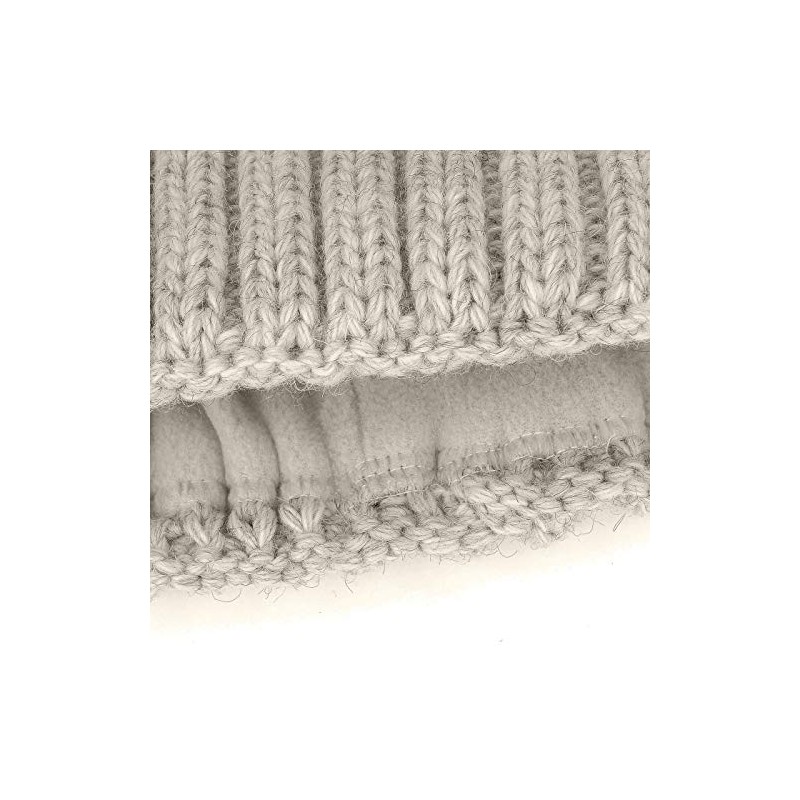 Neverless® Ladies Knitted Hat Lined Fur Pom Faux Fur Bobble