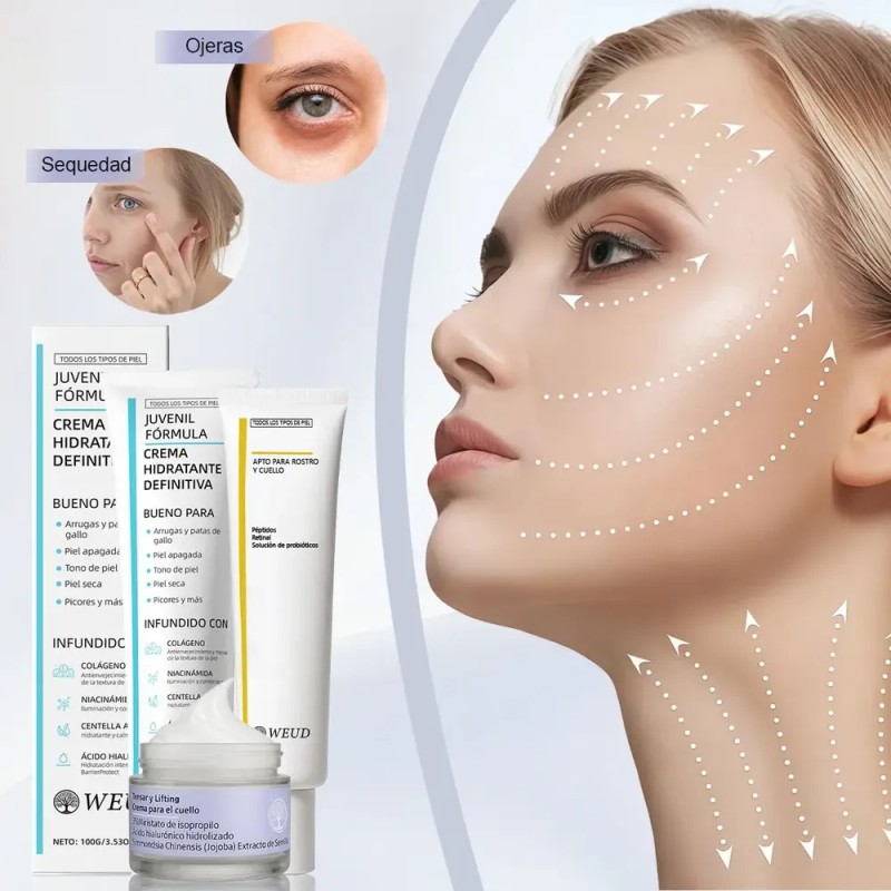 3pc Rutina Hidratante Anti-arruga Reafirma Crema Ojos Cuello