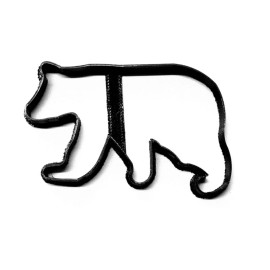 AJT URSO ANDANDO CONTORNO PRETO MARROM URSOS POLARES ZOO ANIMAL COOKIE CUTTER EUA PR2102