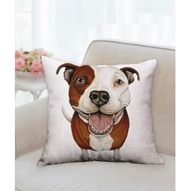 The Beach Stop Decorative Staffordshire Bull Terrier Dog Scatter Cushion Cover | Home Decor Inspo | Gift Idea for Staffie Lovers | 45x45cm 18x18” | Brown Staffy