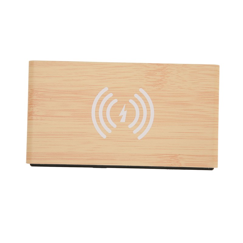 Wooden Digital Alarm Clock with Wireless Charging 3 Level Dimmer