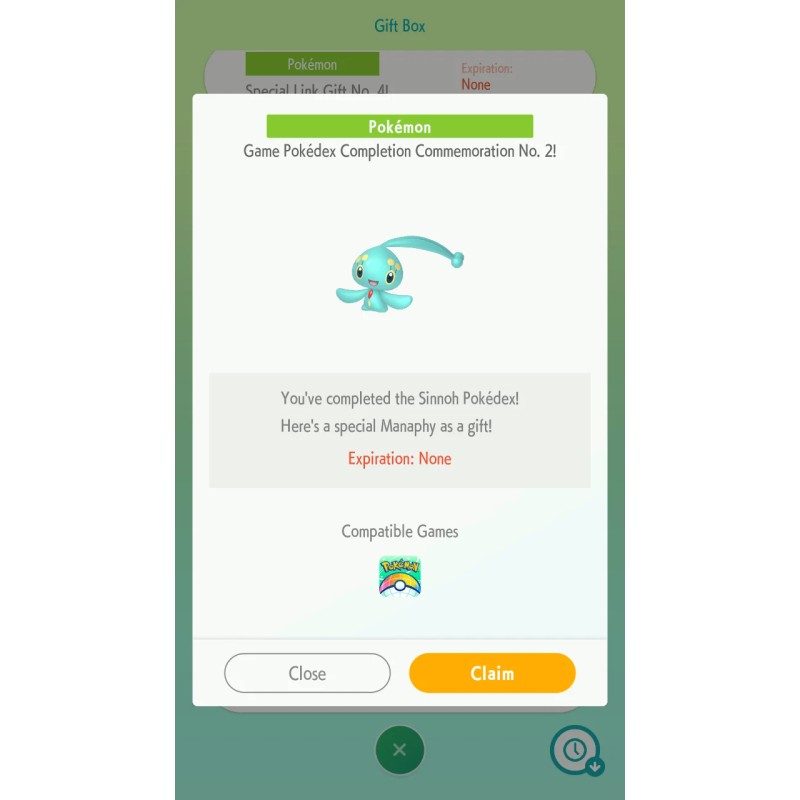 Pokémon Shiny Manaphy Event Untouched + Shiny Enamorus Event Untouched