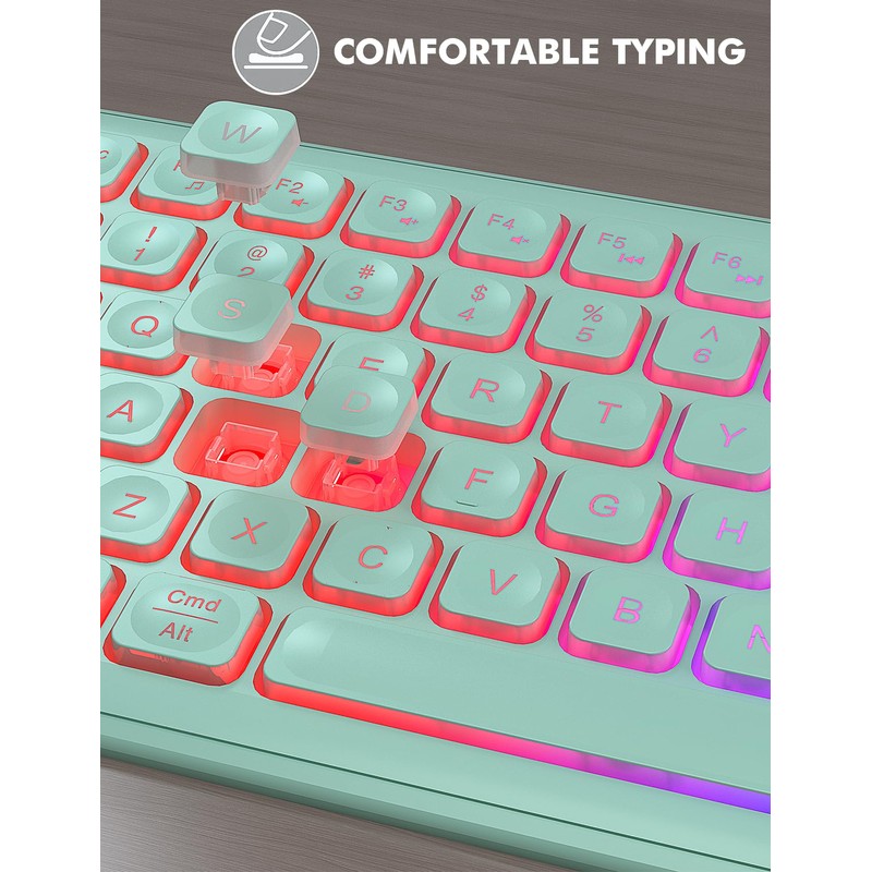 Wireless Keyboard and Mouse Combo - RGB Backlit, Rechargeable &