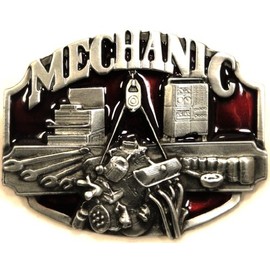 MECHANIC ENGINE BLOCK Metal Belt Buckle