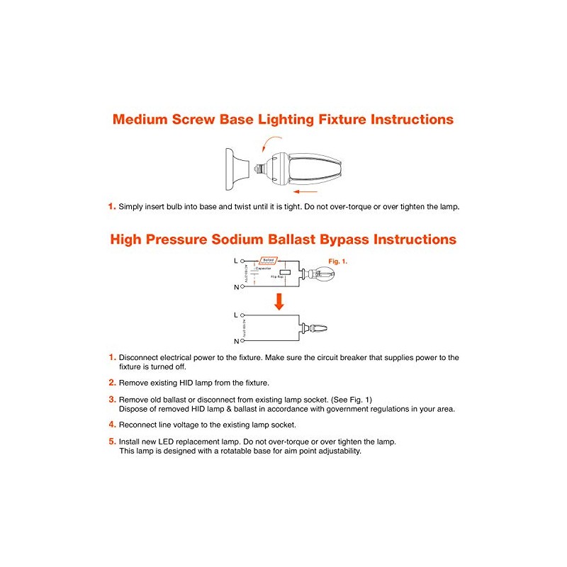 GoodBulb 50 Watt LED Canopy Light Replacement Bulb - E39