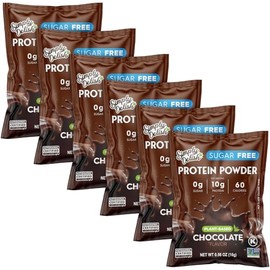 Simply Desserts Chocolate Protein Powder, Sugar-Free, 6-Pack – Plant-Based Protein Boost for Vegan Puddings, Baked Goods, Shakes & Snacks, Keto & Kosher, 0.49 Oz Ea