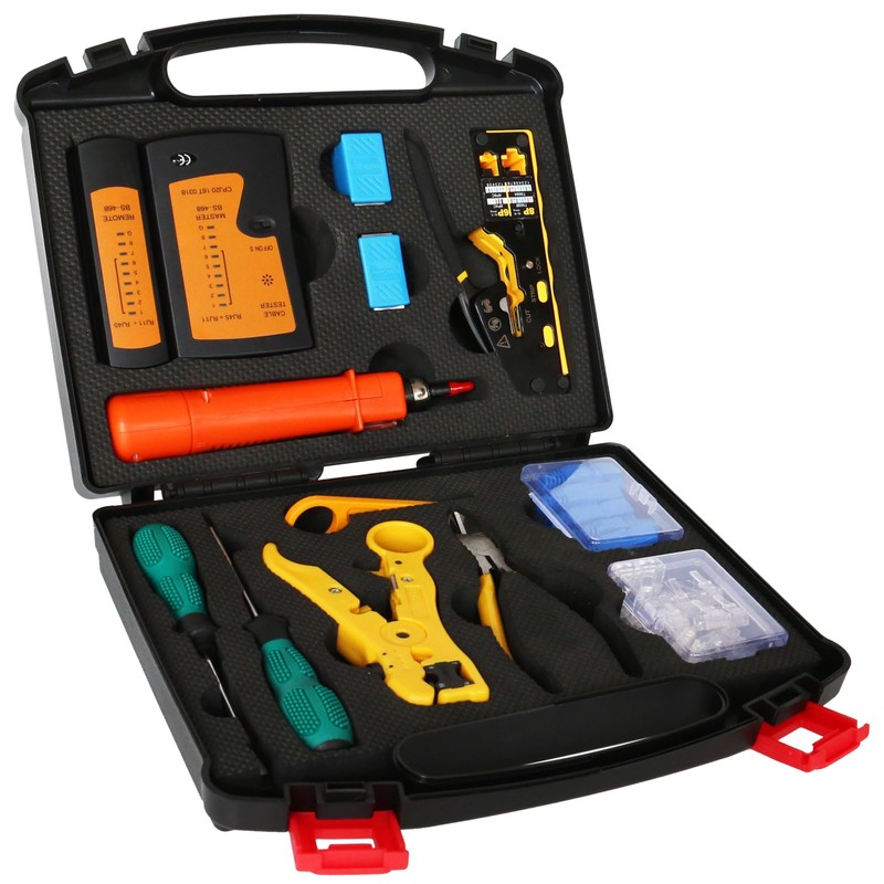 trophable Network Tool Kit, 12 in 1 Professional RJ45 Crimp