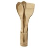 Bamboo Utensil Set with Holder, 5 Pieces, for Kitchen Countertop