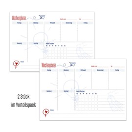 Staufen REC Weekly Planner – 2 Pads 52 Sheets Each DIN A4 Landscape, 90 g/m² Recycled Paper