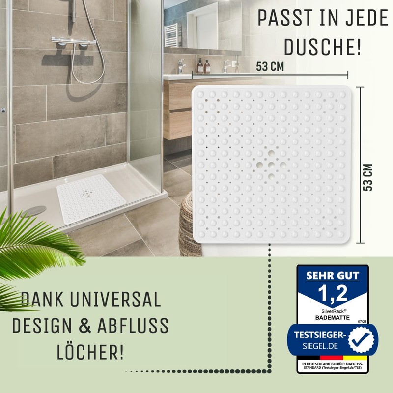 SilverRack DermaSensitive Bath Mat, 100% BPA Free