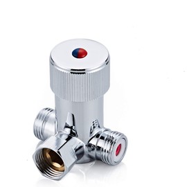 Fyeer Faucets Hot and Cold Water Temperature Mixer Mixing Valve for Touchless Sensor Faucet, Polished Chrome