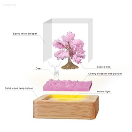 brambing Sakura Elk Resin Ambient Light Bubble Free, Non Stringy, Odorless, Durable Premium Home Decor Piece, Perfect Craft for Collection Ideal Gift Choice. (Sakura - deep Pink, Small - 5CM)