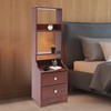 Nightstand Chest with 2 Drawers, 45" Tall Bedside Table with