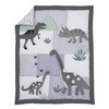 NoJo Baby-Saurus Brontosaurus, Tyrannosaurus Dinosaurs with Mountains Leaves 4Piece Nursery