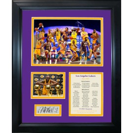 HOFSM.COM Hall of Fame Sports Memorabilia Framed Los Angeles Lakers All-Time Greats Facsimile Laser Engraved Signature Auto 11"x14" Basketball Photo Sig Collage