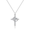 Tewiky Silver Crown Cross Necklace for Women Faith Jewelry Gift