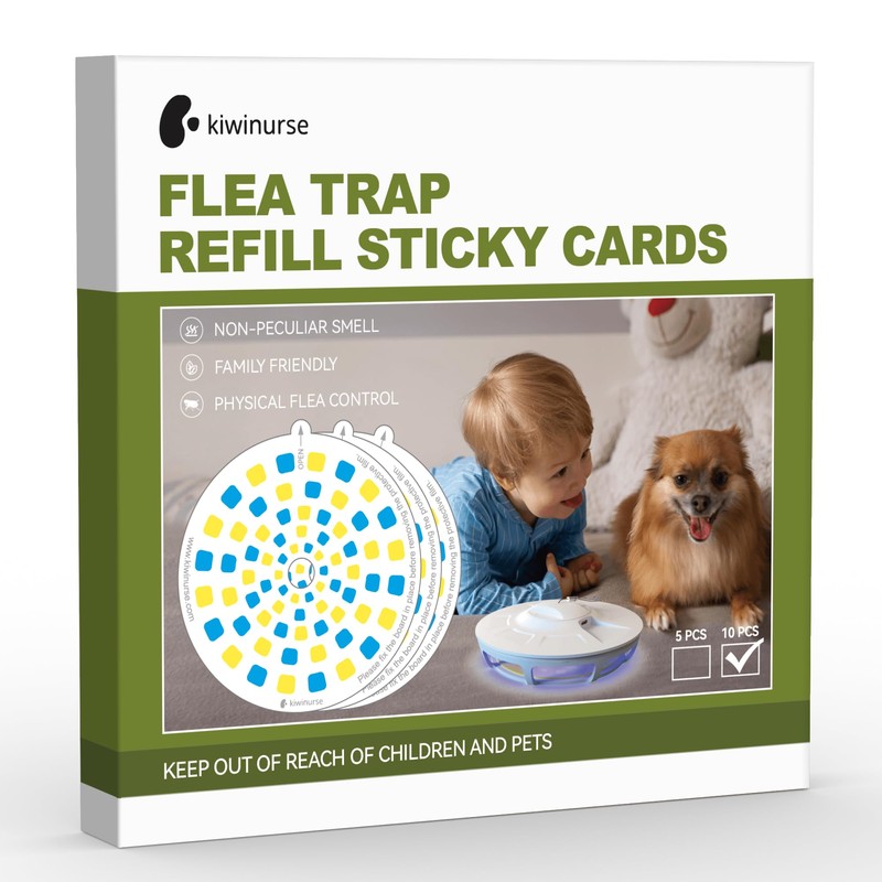 Kiwinurse Flea Trap Refills Glue Boards for UVLA1005, Upgraded Super