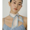 Abinafel르 Abinafer Long Twilly Silk Scarf - Baby Blue/Cream
