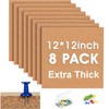 Square Cork Bulletin Board Tiles - SVOPY 8Pack Extra Thick