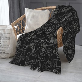 COEIOBEO Gamer Throw Blanket 60" X 50"Inch,Video Game Controller Gamepad Blanket Soft Lightweight Gaming Blanket for Kids Boys Teens Gamer Gifts