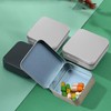 6PCS Square Metal Empty Tins,Metal Empty Hinged Tins Containers For