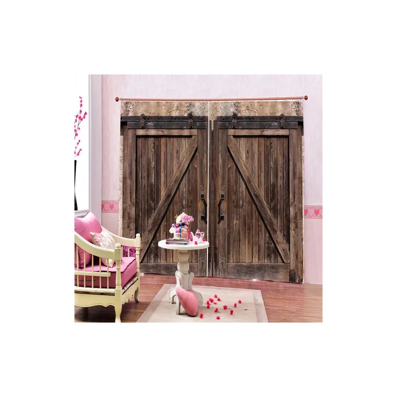 . Cortinas Semiopacas Madera 3d Estar Dormitorio 170 200