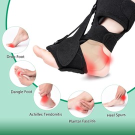 CARELIVING 1 Pack Plantar Fasciitis Night Splint Upgrade Foot Brace Plantar Fasciitis Relief Splint Fit Women Men Adjustable Orthotic Stretcher Support Relief Foot Drop Achilles Tendonitis Day&Night