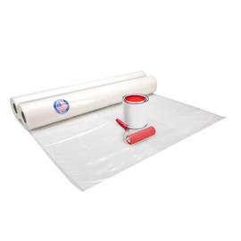 Plastic Sheeting 4 mil, 8' x 50' (400 sq.ft.), Pack of 2 - Thick Semi-Clear Plastic Sheeting for Construction, Painting, Drop Cloth, Slide&Slip - Heavy Duty LDPE Film Roll by IDL Packaging