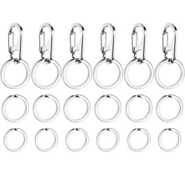 Boao 6 Sets Dog Tag Clips Pet ID Tag Clip with Durable Rings for Cats Dogs Collars Harnesses