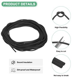 M METERXITY 1-Pack Backer Rod, 1/5 Inch x 66 ft Foam Rubber Caulk Saver Concrete Expansion Joint Filler Driveway Crack Filler for Gaps/Joints/Driveway/Wall Cracks [Black]