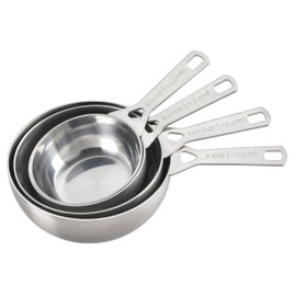 Le Creuset Batch-Baking Measuring Cups, Stainless Steel, Set of 4 (2/3 & 3/4 & 1.5 & 2 cups)