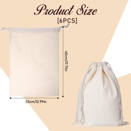 12" x 17" Bank Coin Money Cash Bag Sacks Coin Deposit Change Transit Bags, Drawstring Heavy Duty Canvas Bank Coin Money Cash Bag(6 Packs)