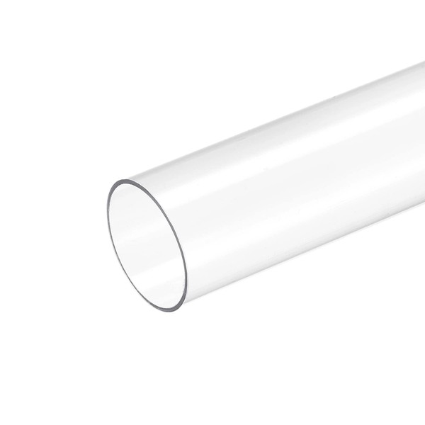 sourcing map Plastic Pipe Rigid Polycarbonate Round Tube Clear 1.2"(30mm)