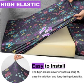 pickyNproud 8Pcs Patio Cushion Covers Stretch Outdoor Couch Cushions Slipcovers Replacement Washable Furniture Protector with Elastic Bottom Sofa Chair Seat Cover